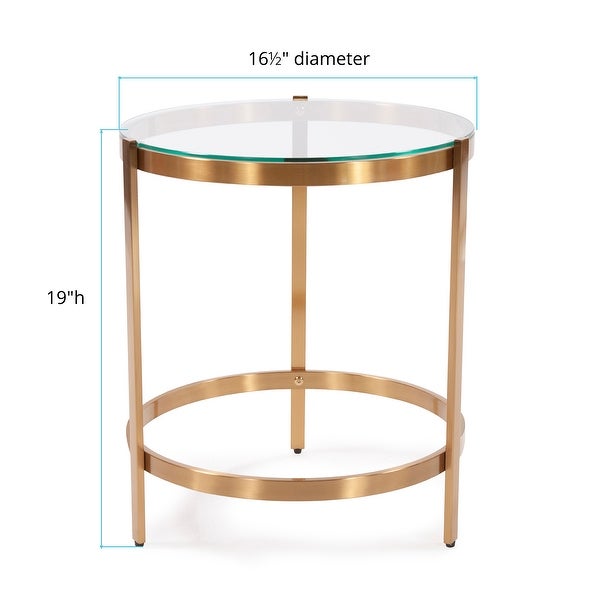 Brushed Brass Stainless Steel Side Table - 16.50 x 16.50 x 19