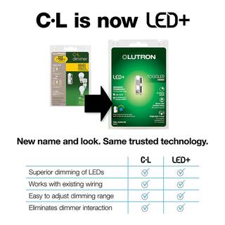 Lutron Toggler LED+ Dimmer Switch for Dimmable LED and Incandescent Bulbs 150W LEDSingle-Pole or 3-Way Ivory (TGCL-153PH-IV) TGCL-153PH-IV