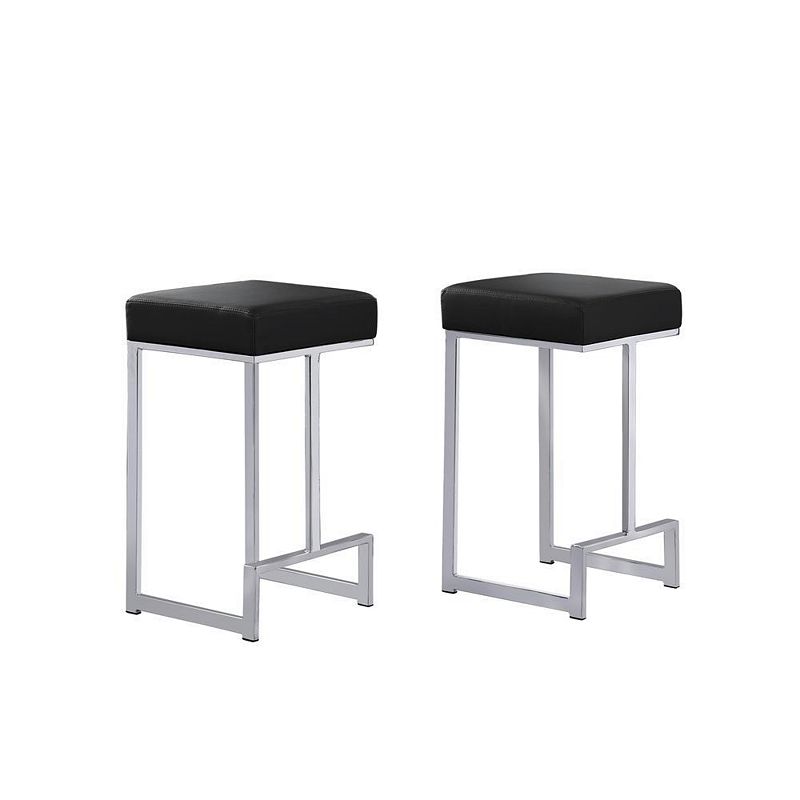 Best Master Furniture Dorrington Faux Leather Backless Counter Height Stool