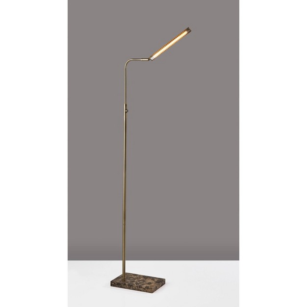 Reader Floor Lamp includes Led Light Bulb Antique Brass Adesso