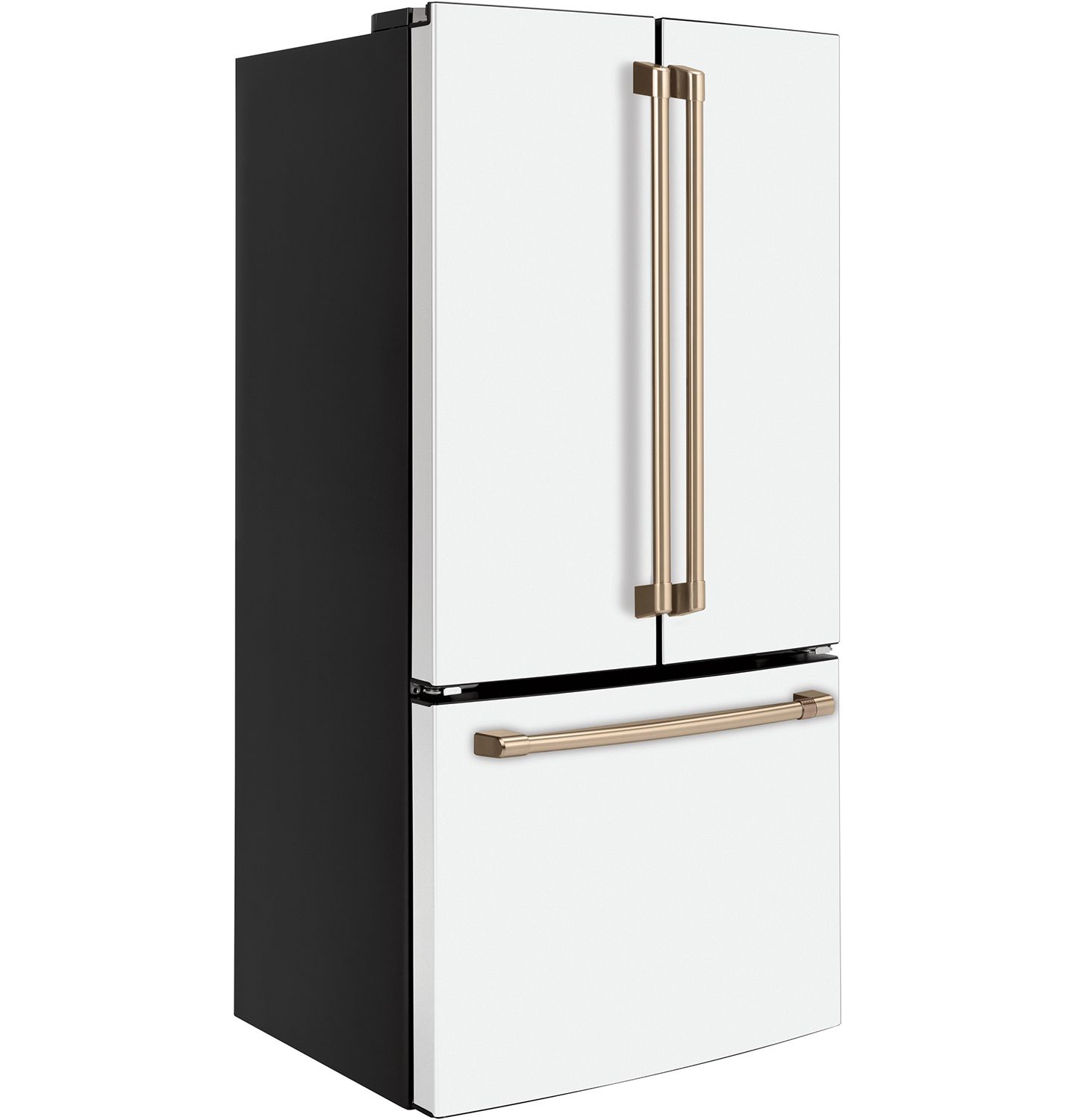 Cafe ADA 18.6 Cu. Ft. Matte White With Brushed Bronze Counter-Depth French-Door Refrigerator