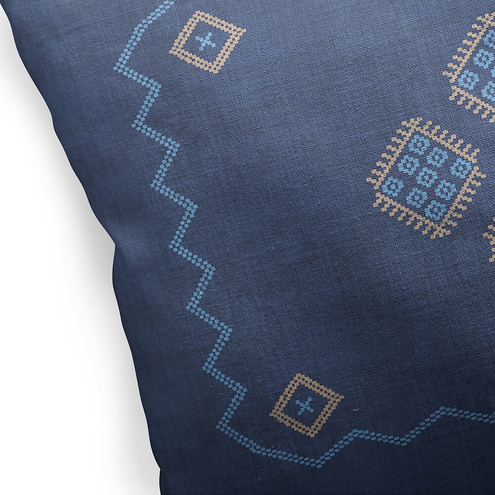 KILIM NAVY IndoorOutdoor Pillow By Becky Bailey