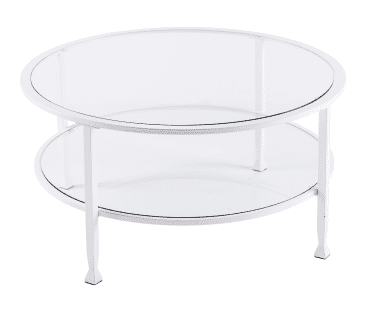 Southern Enterprises Jaymes Metal / Glass Round Cocktail Table