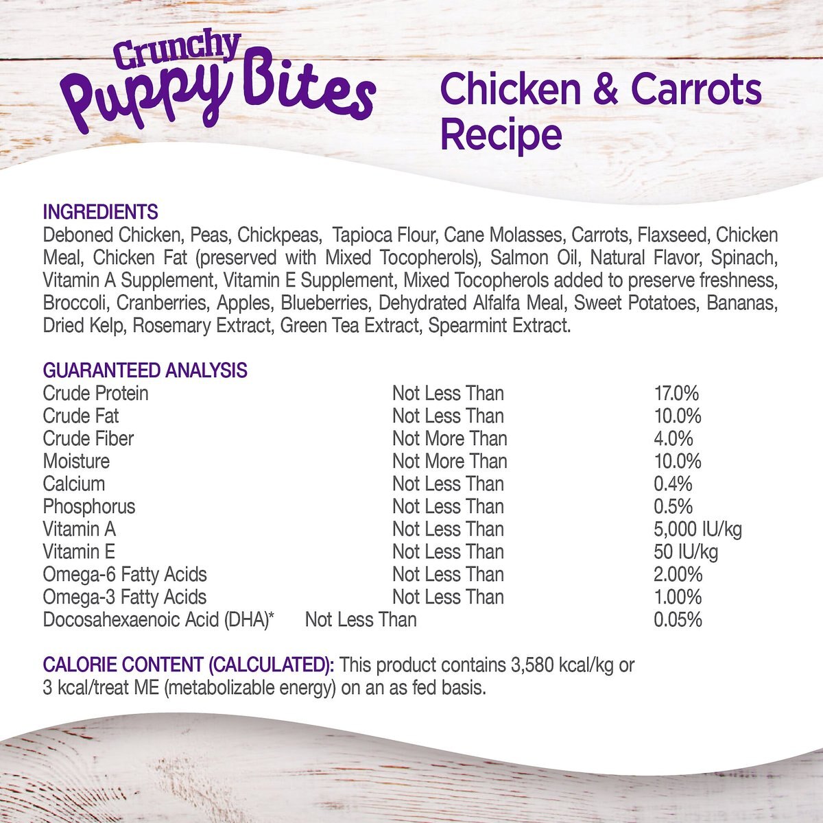 Wellness Crunchy Puppy Bites Chicken and Carrots Recipe Grain-Free Dog Treats