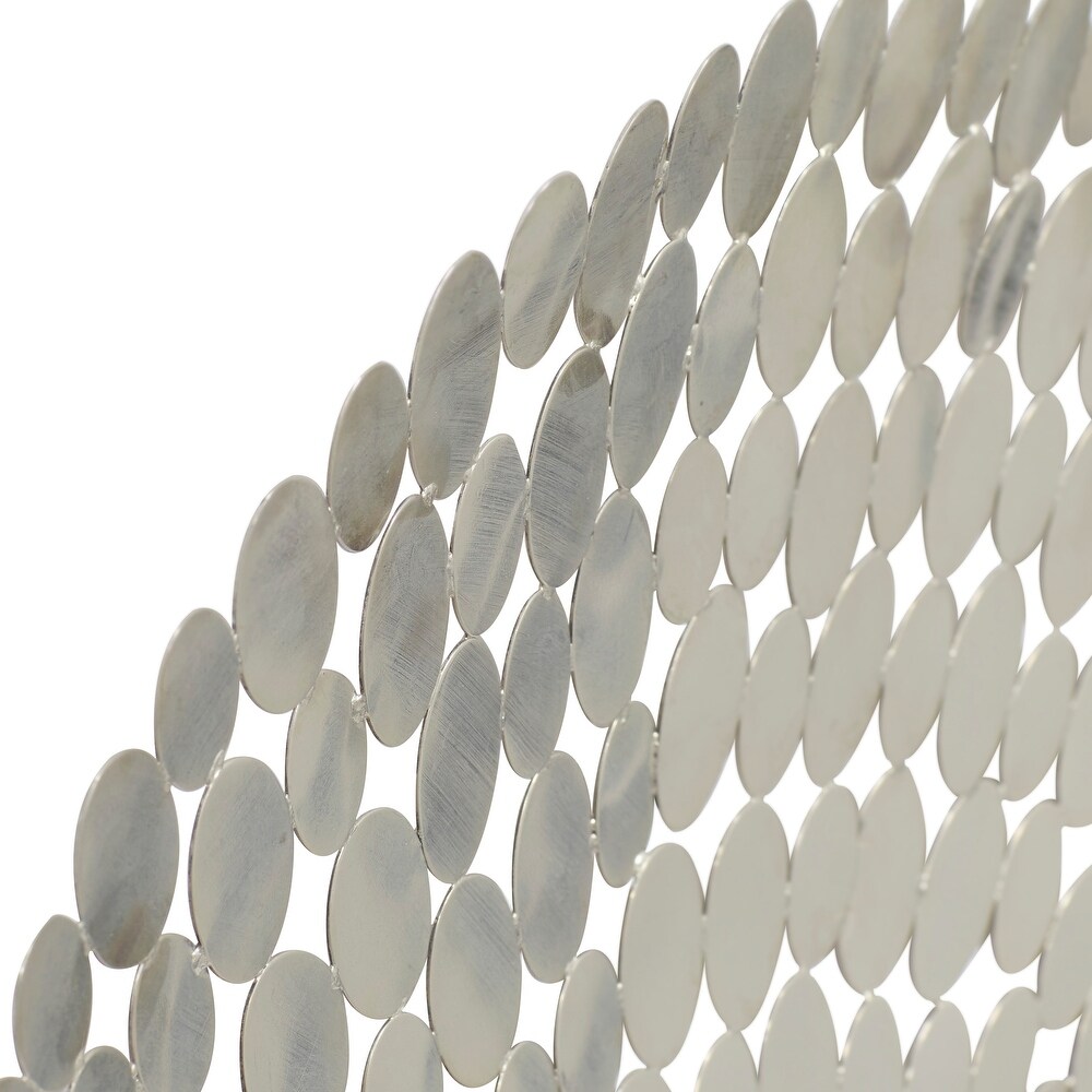 Silver Stainless Steel Glam Ornamental Wall Decor   31 x 31 x 1