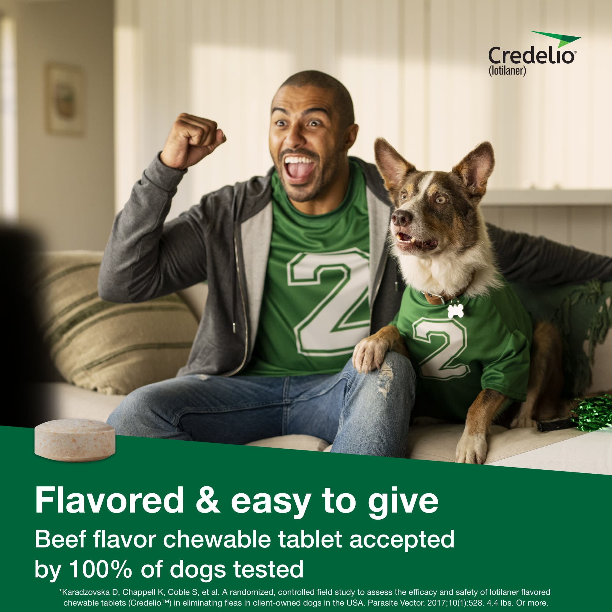 Credelio Chewable Tablet for Dogs 50.1-100 lbs， 1 Month Supply