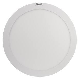 Commercial Electric 15 in. 22.5-Watt White Integrated LED 1650 Lumens Edge-Lit Round Flat Panel Flush Mount Ceiling Light wColor Changing 74212HD