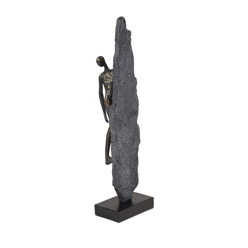 Bronze Polystone Climbing People Sculpture   6 x 5 x 19