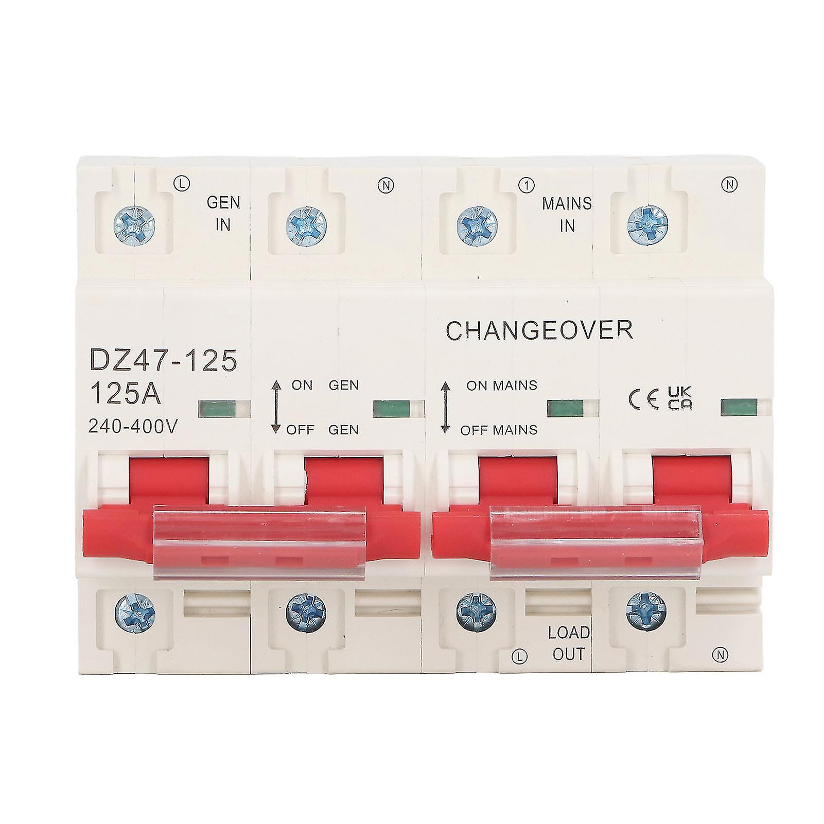 Interlock Transfer Circuit Breaker Dual Power 125A 2P and 2P 10KA Breaking Capacity Transfer Switch AC 240‑400V