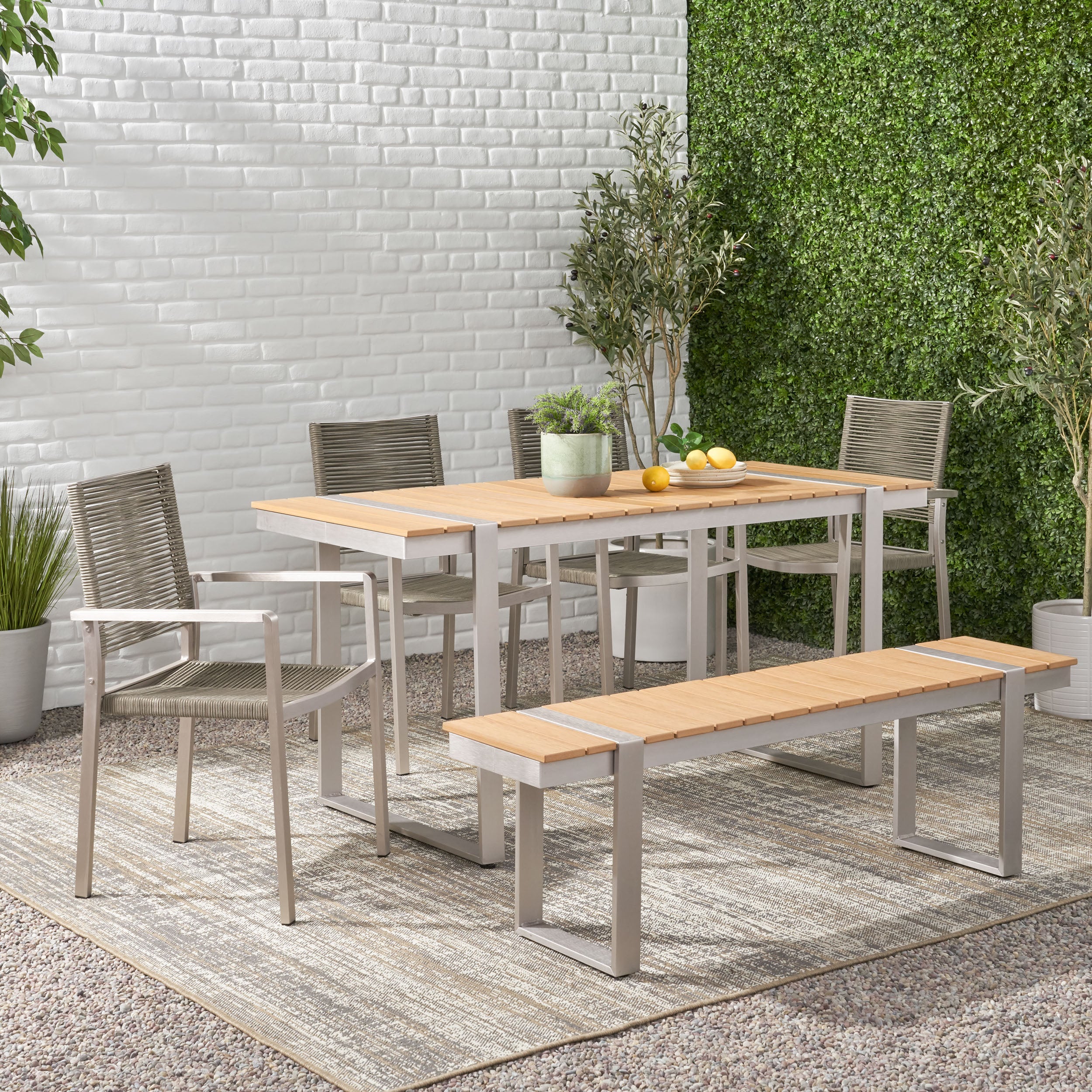 Conley Outdoor 6 Piece Aluminum Dining Set