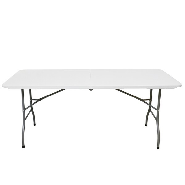 8 Foot Plastic Folding Table in White