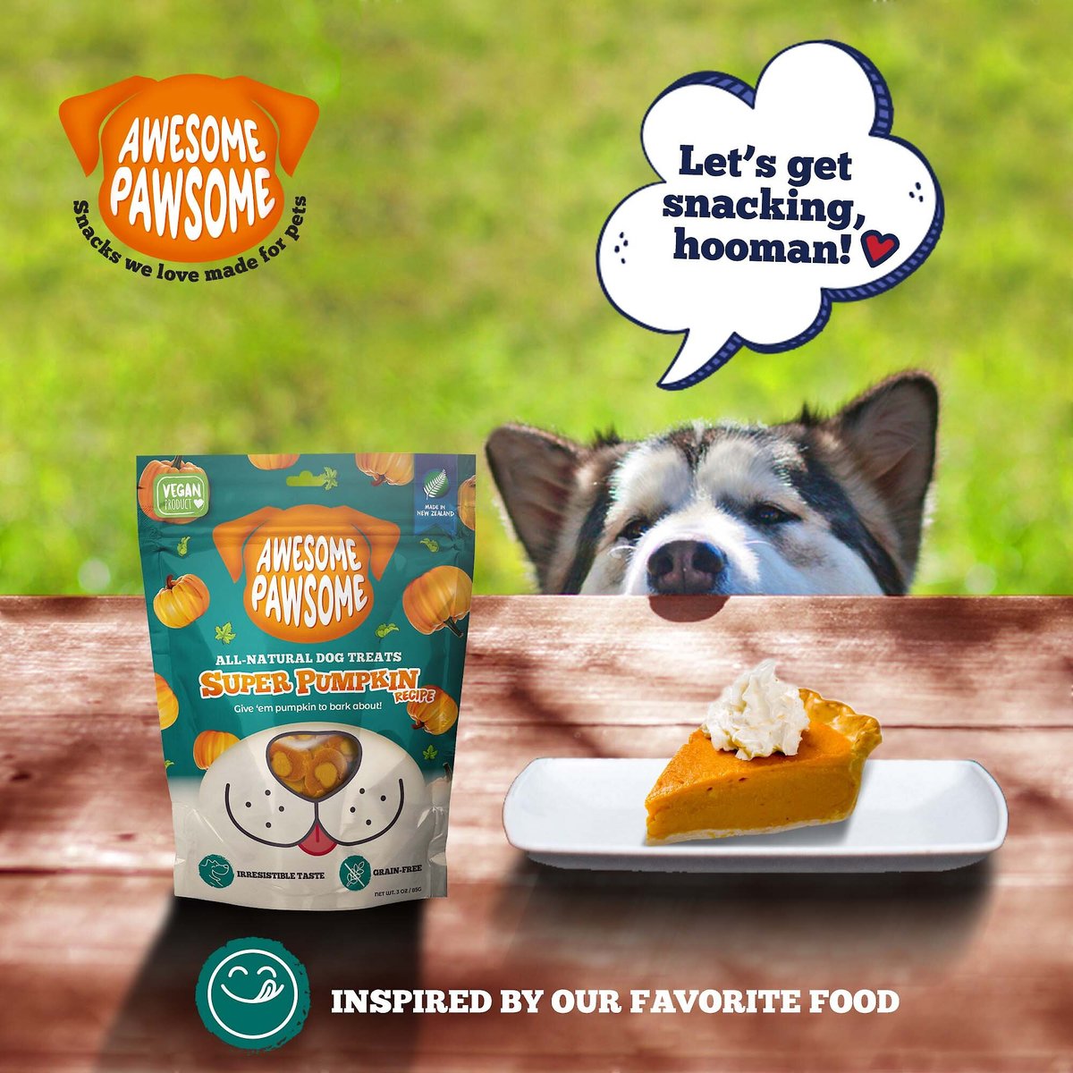 Awesome Pawsome Super Pumpkin Recipe Dog Treats， 3-oz bag