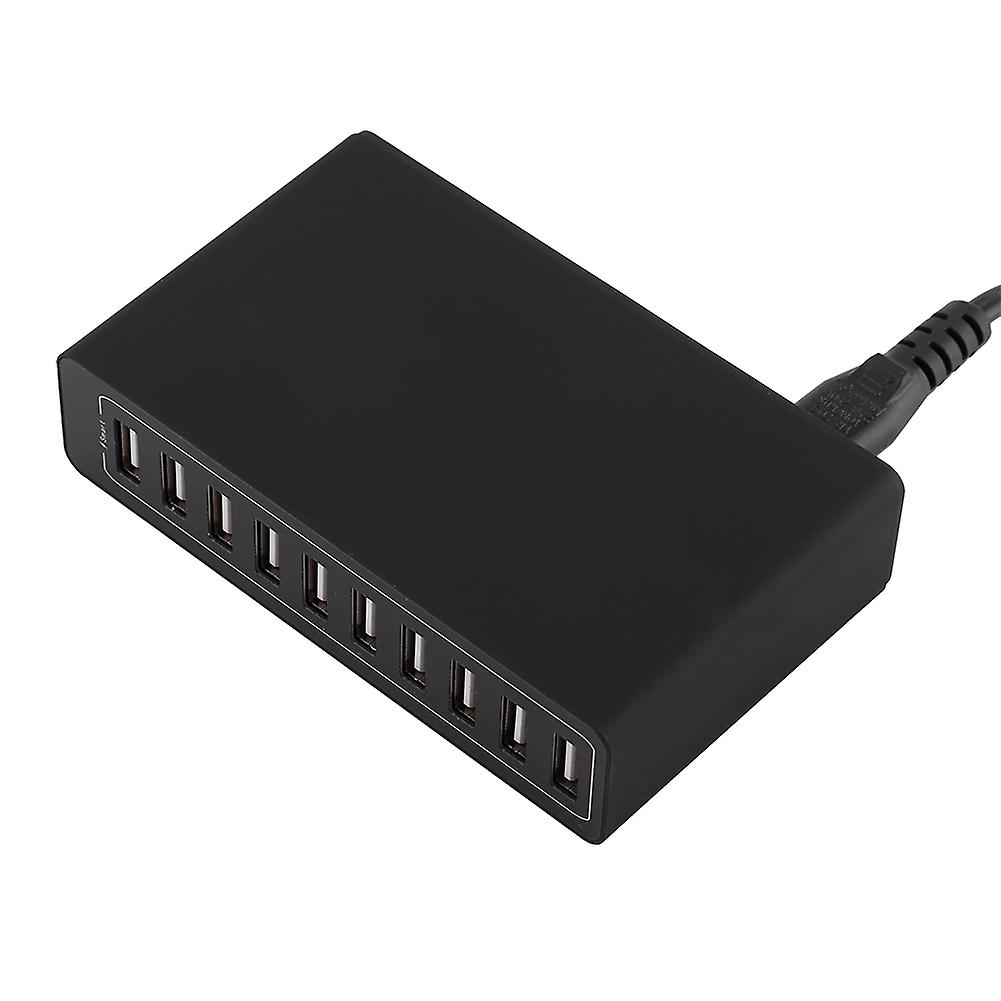 Multi Ports 10-port Usb Charger 50w 10a Wall Charger For Cellphone Pad New Black Uk Plug