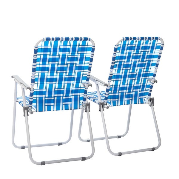 2pcs Foldable Portable Beach Chair Camping Chairs - Overstock - 36369406