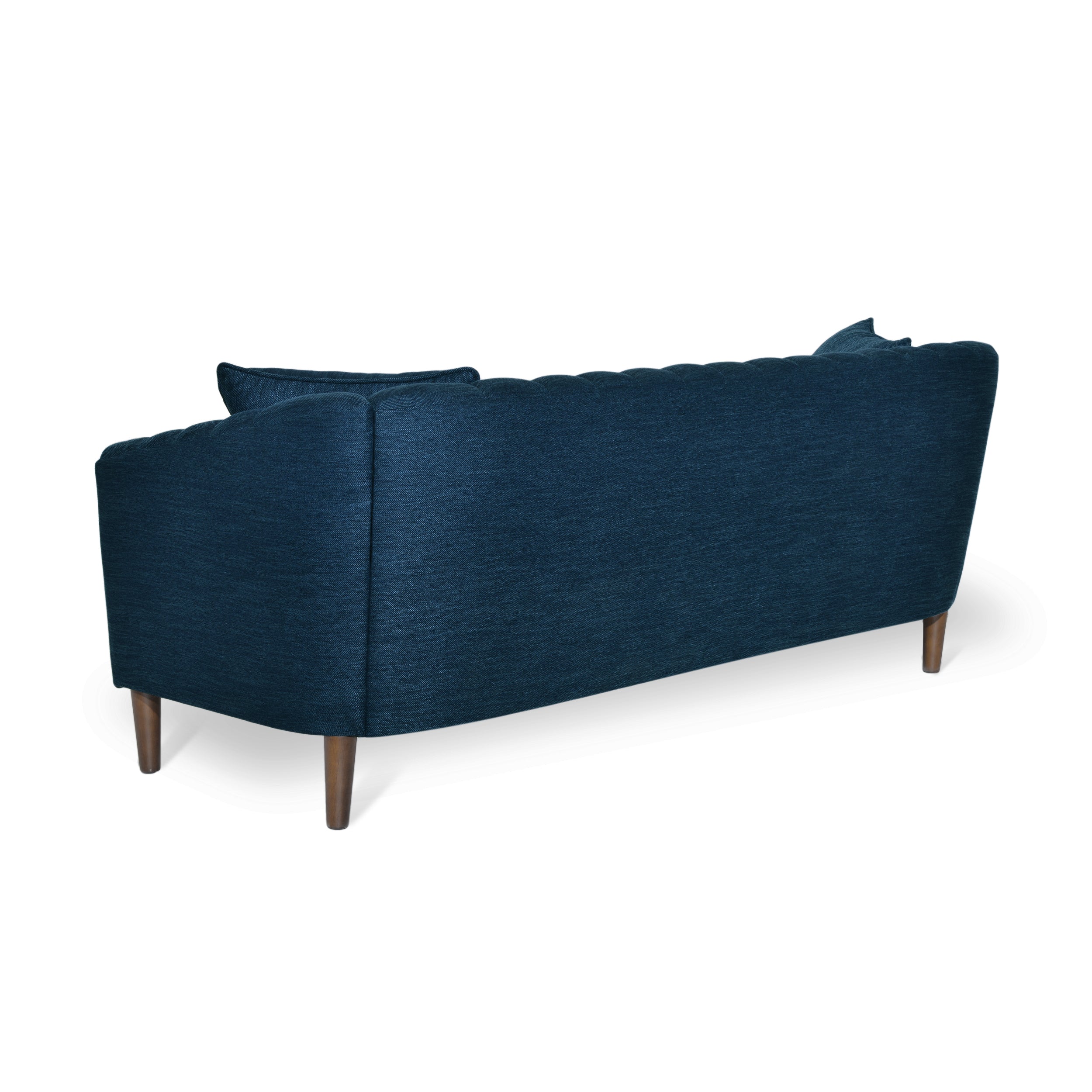 Noble House Currie Fabric Channel Stitch 3 Seater Sofa, Navy Blue