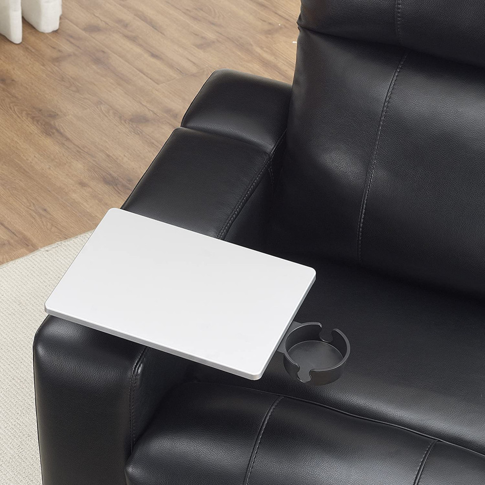 Modern Recliner  Faux Leather Seat With Swiveling Tray and Cup Holders   Modern   Theater Seating   by Decorn  Houzz