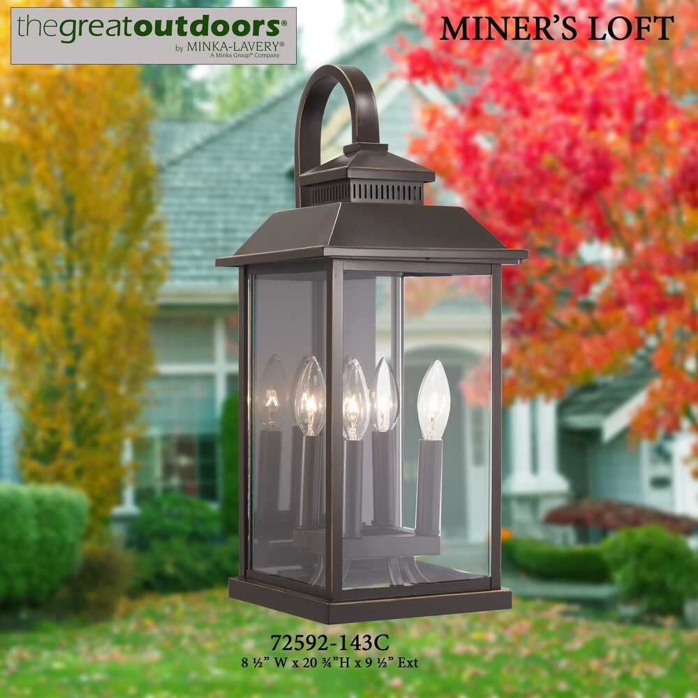 The Great Outdoors San Marcos Coal And Clear Seeded 1 Light Wall Mount