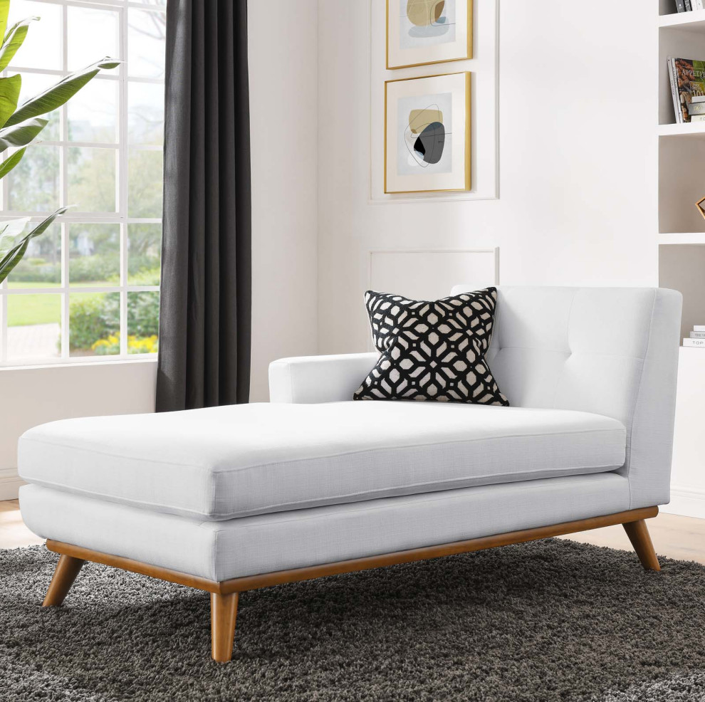 Engage Left Facing Upholstered Fabric Chaise   Midcentury   Indoor Chaise Lounge Chairs   by Modway  Houzz