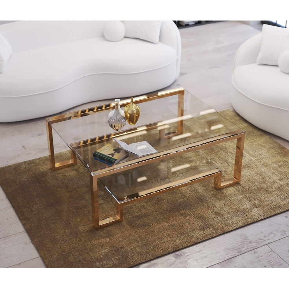 Laurence Coffee Table High Polish Gold.