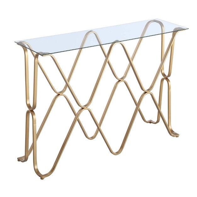 Neptune Console Table Glass Top gold Breighton Home