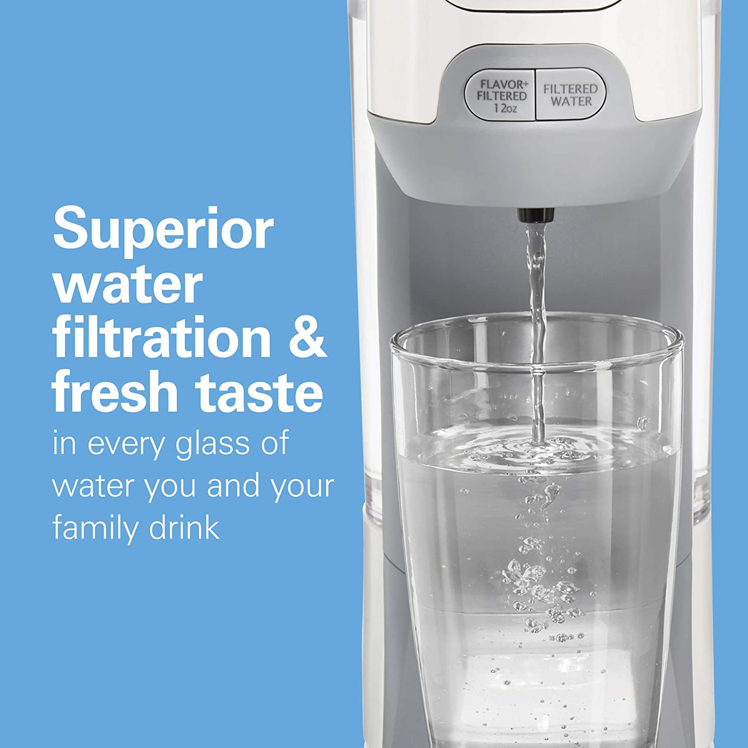 Hamilton Beach AquaFusion Electric Countertop Water Purifier and Filter 64 oz. Pitcher， Compatible with Flavor Capsules， White (87320)