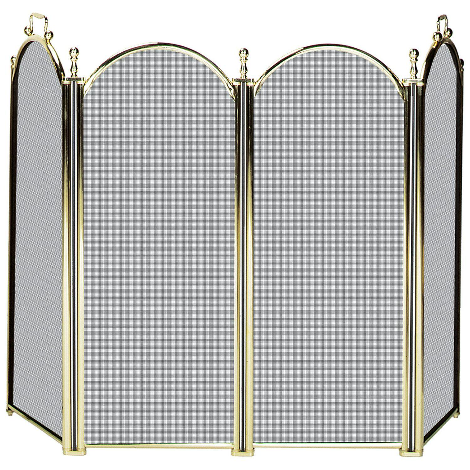 Uniflame 4 Panel Deluxe Plated Woven Mesh Fireplace Screen