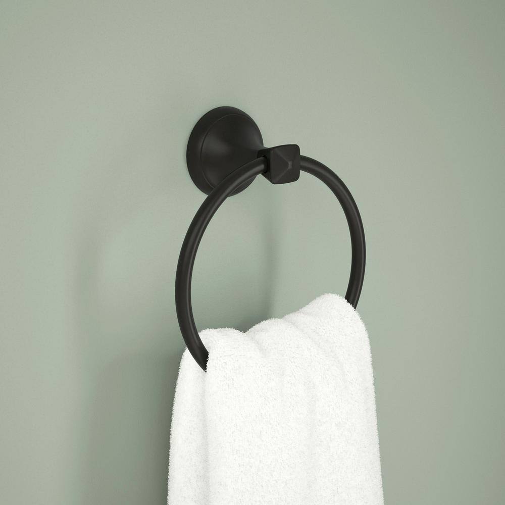 Delta Esato Wall Mount Towel Ring in Matte Black ESA46-MB