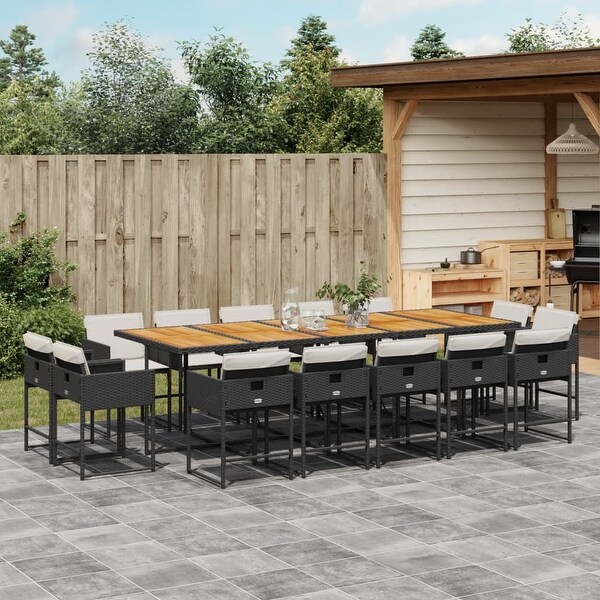 vidaX Patio Dining Set with Cushions Poly Rattan