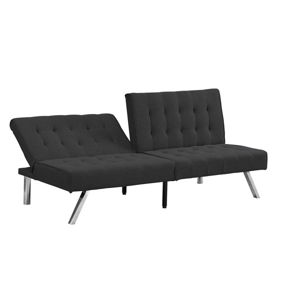 Wood Frame  Stainless Leg  Futon  Sofa Bed Espress...