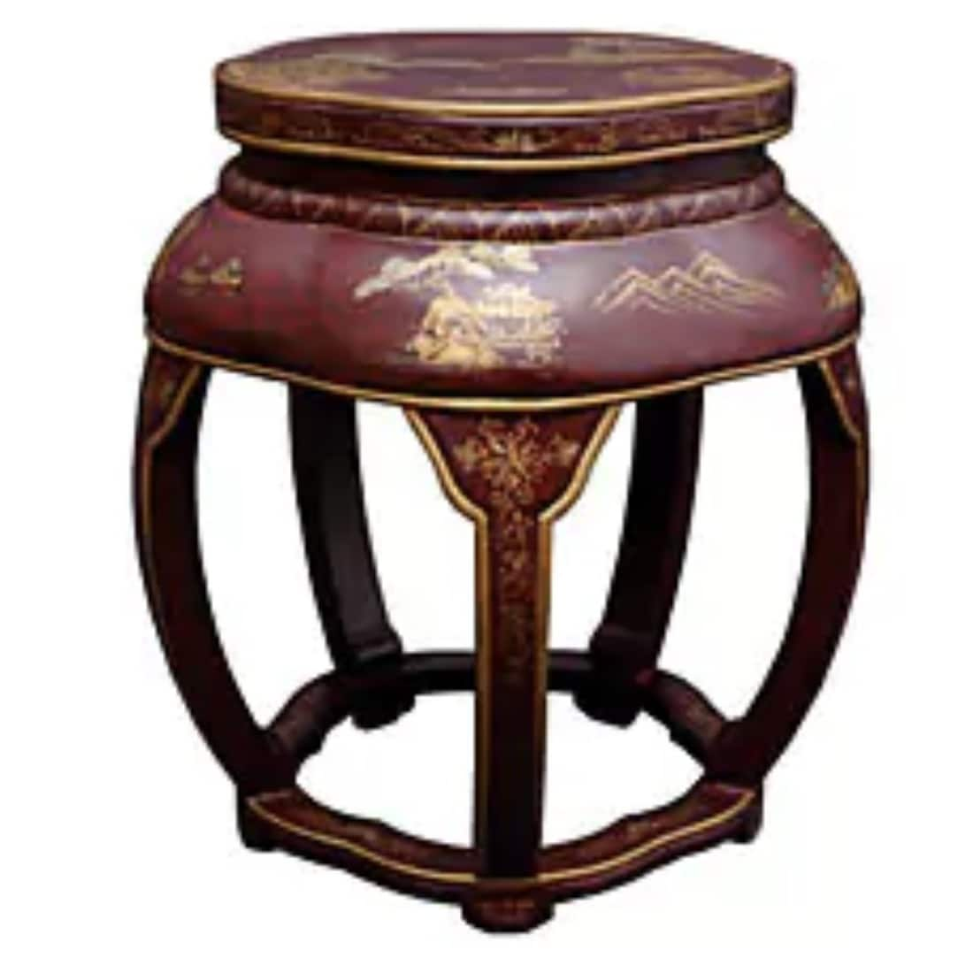 Oriental Furniture Lacquer Blossom Stool