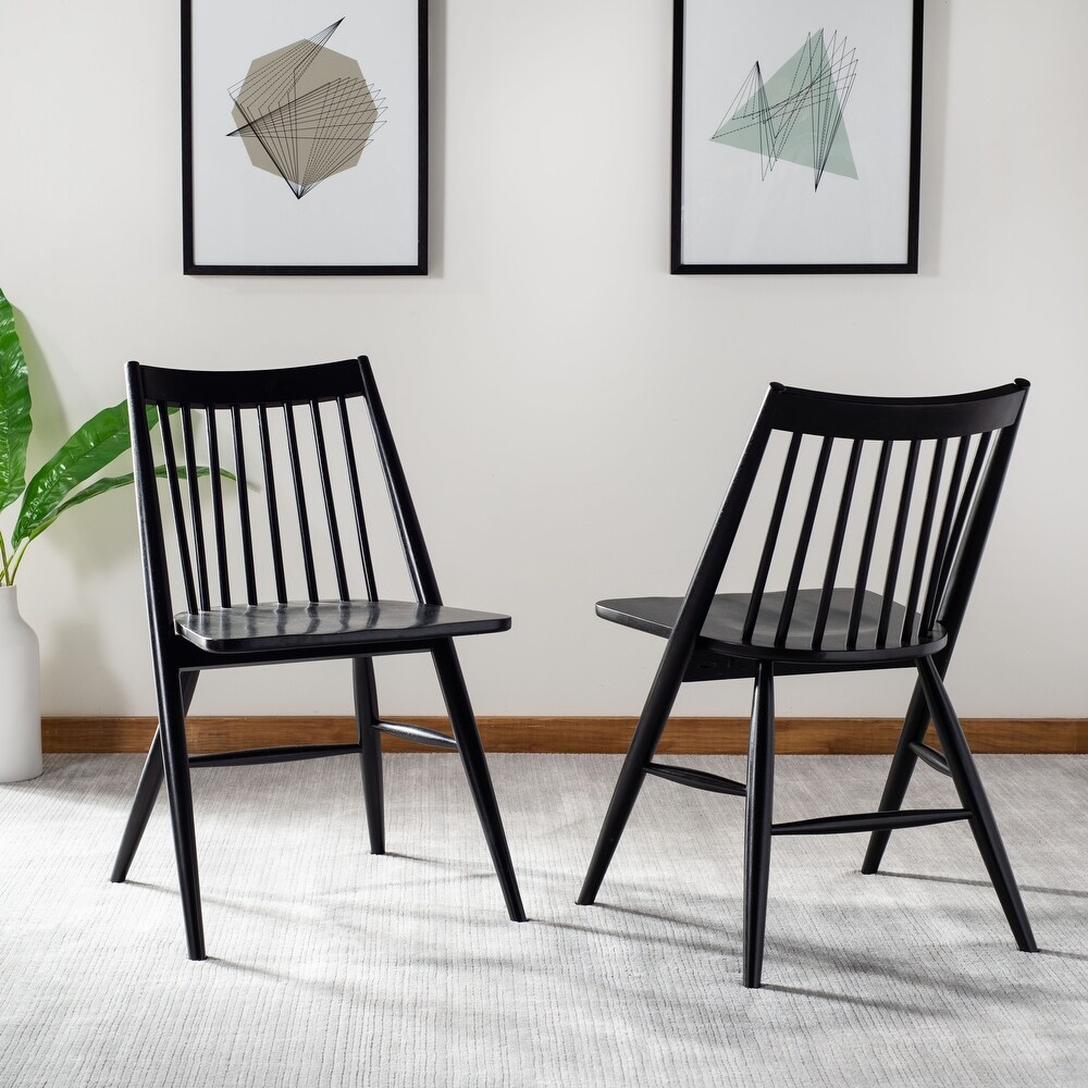 SAFAVIEH Dining 19 inch Wren Black Spindle Dining Chair (Set of 2)