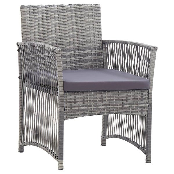 4 Piece Patio Lounge Set with Cushion Poly Rattan Anthracite - Overstock - 36363678