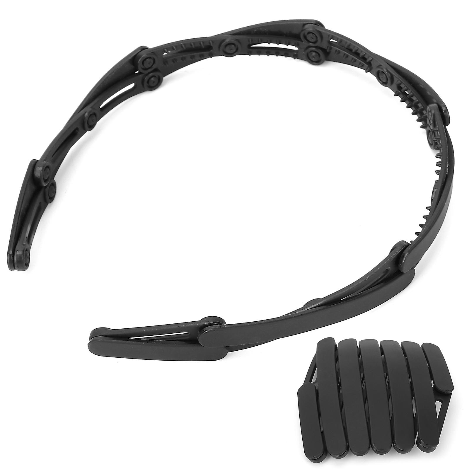 Compact Folding Headband Retractable Pocket Headband Hair Hoops Headpiece For Girlsblack