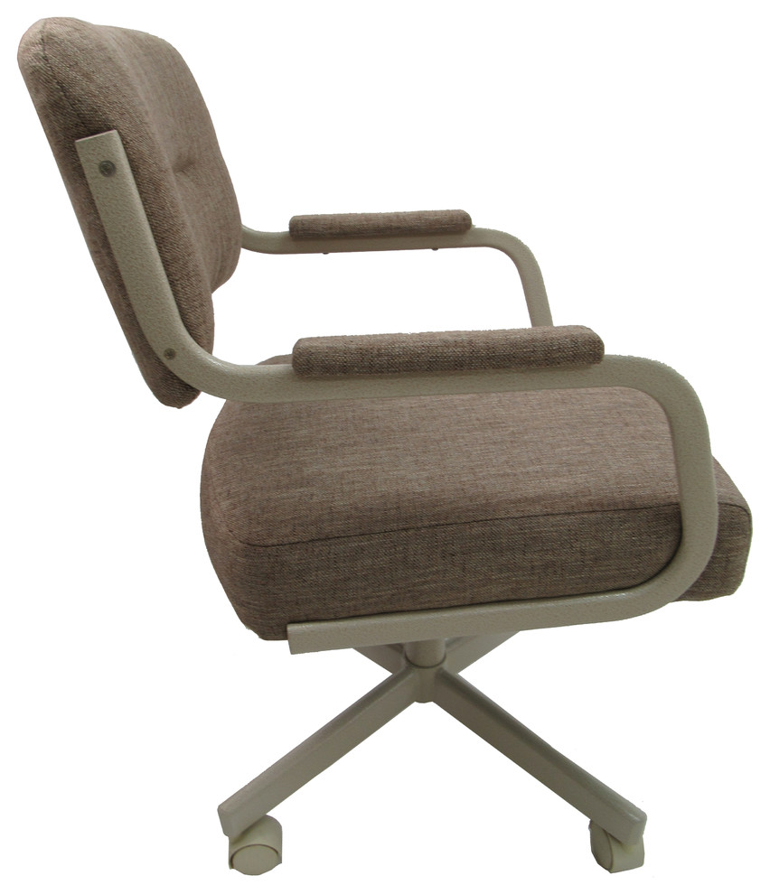 Swivel Caster Chair on Wheels  Basin Beige  Beige Metal Frame   Contemporary   Dining Chairs   by Tobias Designs  Houzz