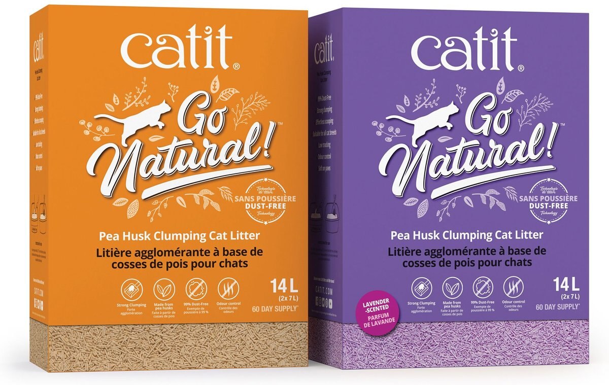 Catit Go Natural Pea Husk Clumping Cat Litter， Natural， 14.8-lb bag