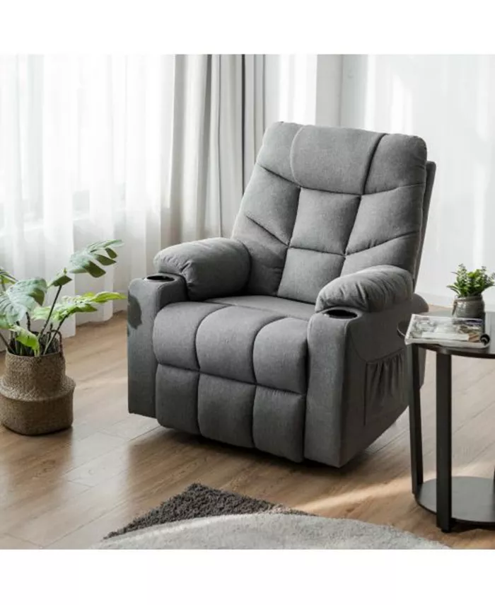 Slickblue Electric Power Lift Recliner Massage Sofa-Light Grey