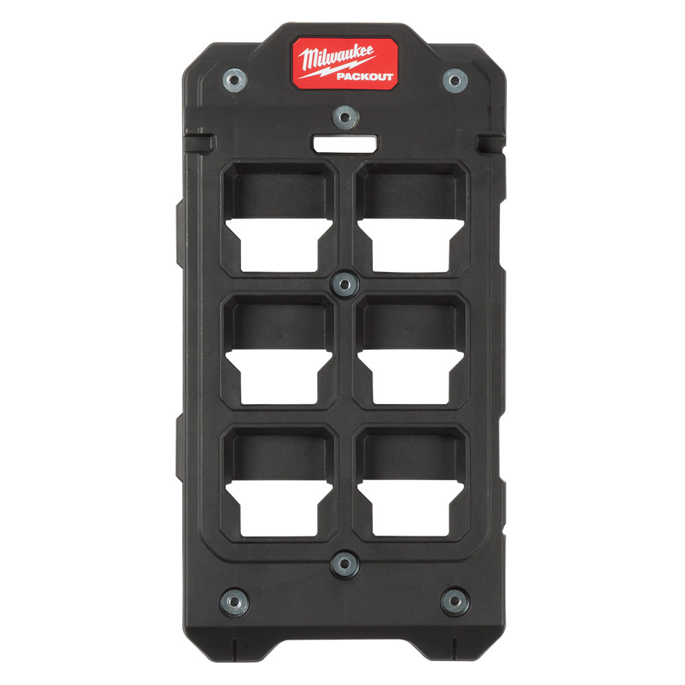 Milwaukee PACKOUT Wall Plate and 2pk M18 Battery Racks Bundle ;