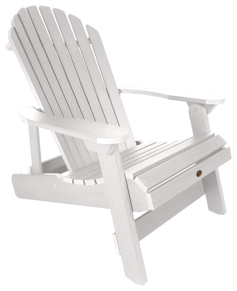 Classic Adirondack Chair  Folding Design  ampWeatherproof HDPE Construction  White   Beach Style   Adirondack Chairs   by Decor Love  Houzz