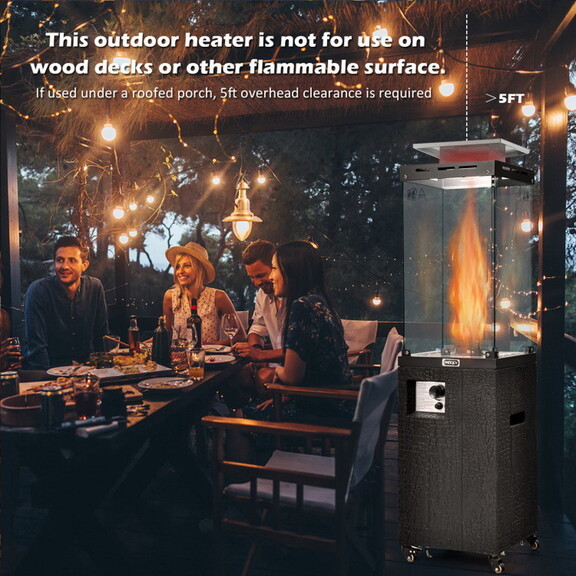 Costway 18350276 41 000 BTU Propane Patio Heater w...