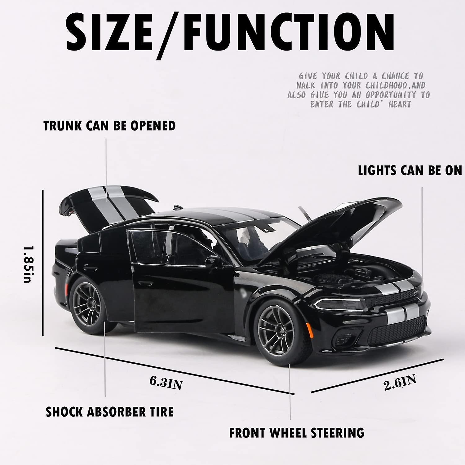 Speed And Ares Doodge Hel1 Car 1:32 Scale Alloy Toy Car Diecast Model Decorative，steering Suspension，mini Vehicles Toys For Kids，boyfriend Gift Black