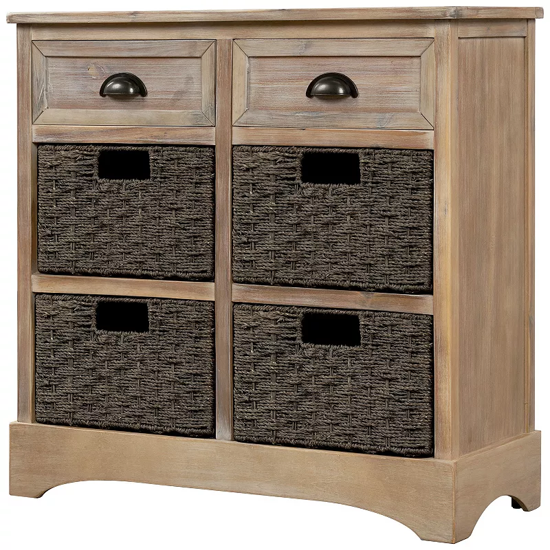 Merax Rustic Storage Cabinet with Two Drawers and Four Classic