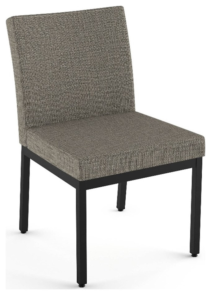 Amisco Perry Dining Chair (Set of 2)   Beige Black Tweed Fabric / Black Metal   Transitional   Dining Chairs   by Homesquare  Houzz