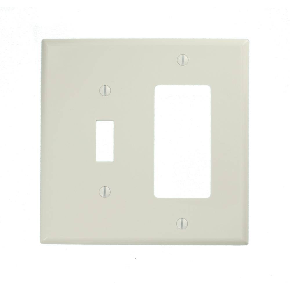 Leviton White 2-Gang 1-Toggle1-DecoratorRocker Wall Plate (1-Pack) R52-PJ126-00W