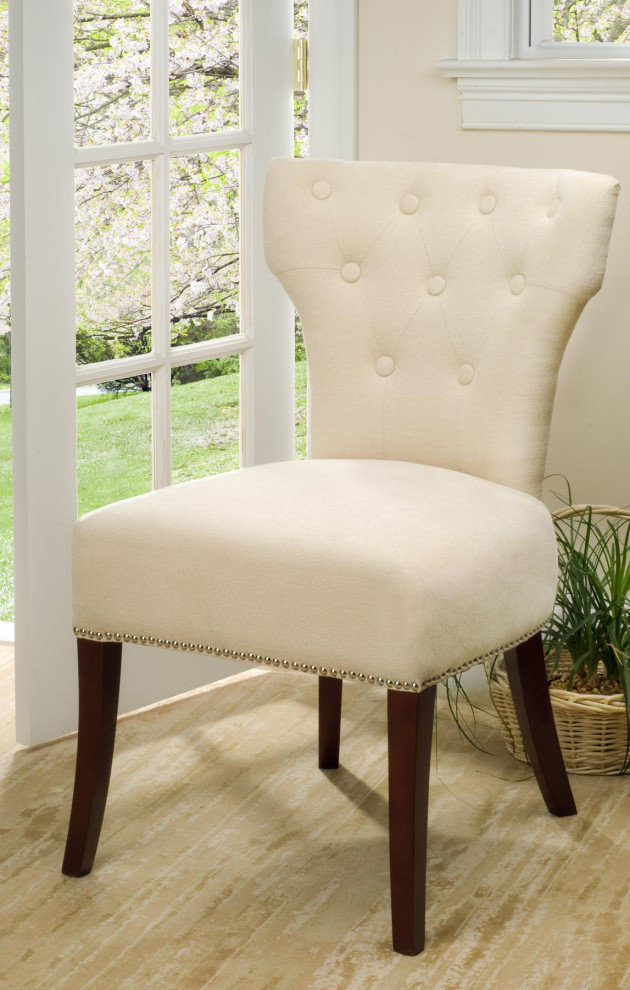 Mia 21  x27 x27h Tufted Side Chair  Set of 2 Natural Cream   Modern   Dining Chairs   by Virgil Stanis Design  Houzz