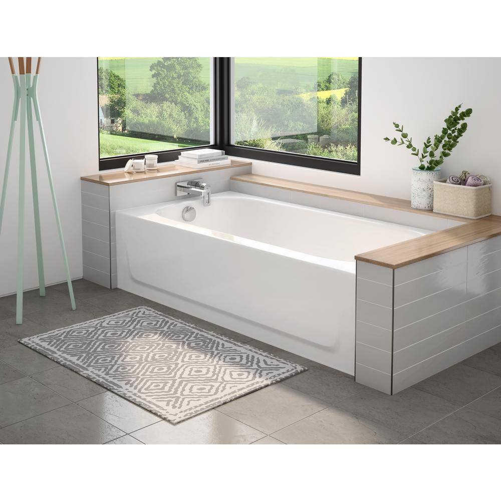 Bootz Industries Mauicast 60 in. x 30 in. Rectangular Alcove Soaking Bathtub with Right Drain in White 011-3444-00