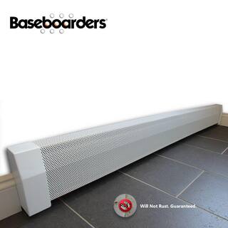 Baseboarders Premium Series 2 ft. Galvanized Steel Easy Slip-On Baseboard Heater Cover Left and Right Endcaps [1] Cover [2] Endcaps BB001-24-EC001 SET-WHT