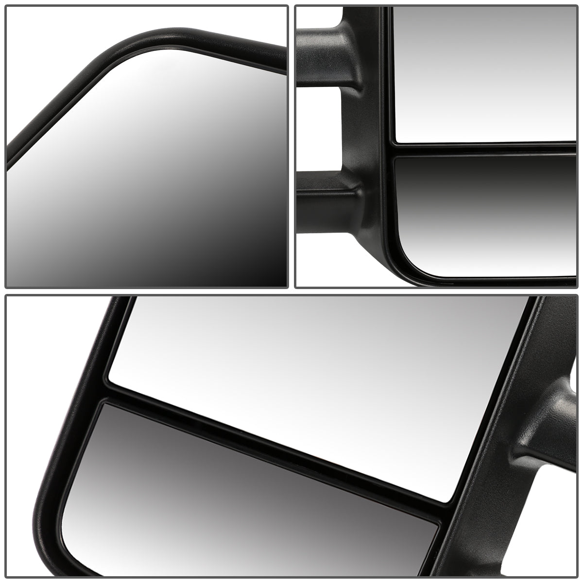 DNA Motoring TWM-022-T222-BK For 1988 to 2002 Chevy GMC C / K GMT400 Pair of Black Textured Telescoping Manual Extenable Side Towing Mirrors 96 97 98 99 00 01