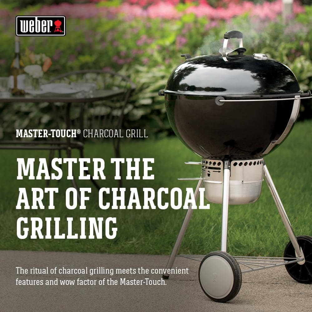 Weber 22 in. Master-Touch Charcoal Grill in Black with Built-In Thermometer 14501001