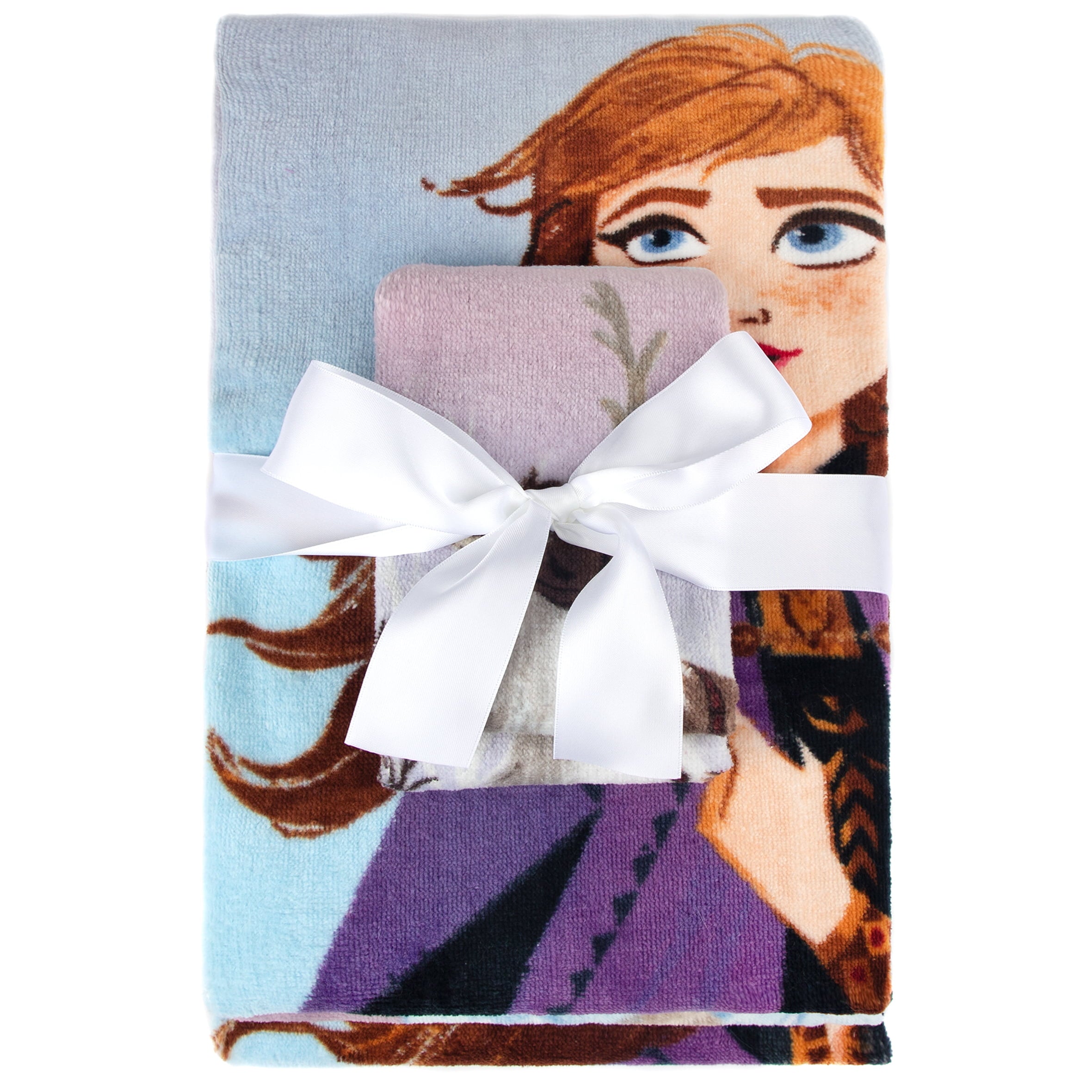 Frozen Elsa and Anna Kids Cotton 2 Piece Towel and Washcloth Set