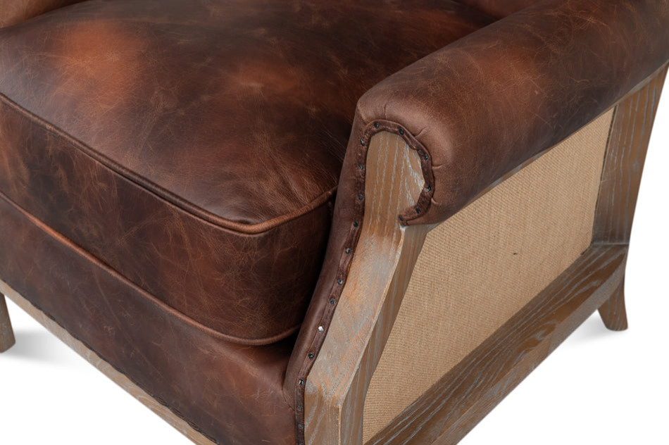 Benjamin Club Chair Brown Leather   Traditional   Armchairs And Accent Chairs   by Sideboards and Things  Houzz